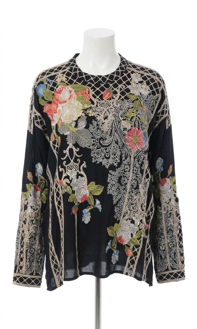 NEW JOHNNY WAS dionne blouse in black